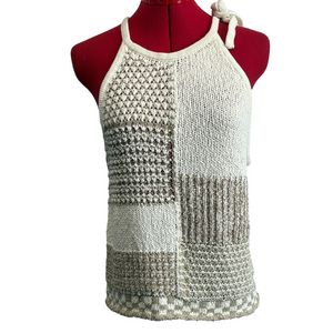 Women's Patchwork Knit Halter Top